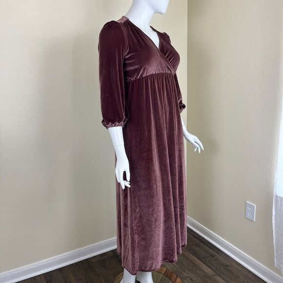 Baltic Born Women's Size XXL Dusty Plum Sadie Velvet Maxi Dress Pullover Party - Picture 13 of 14